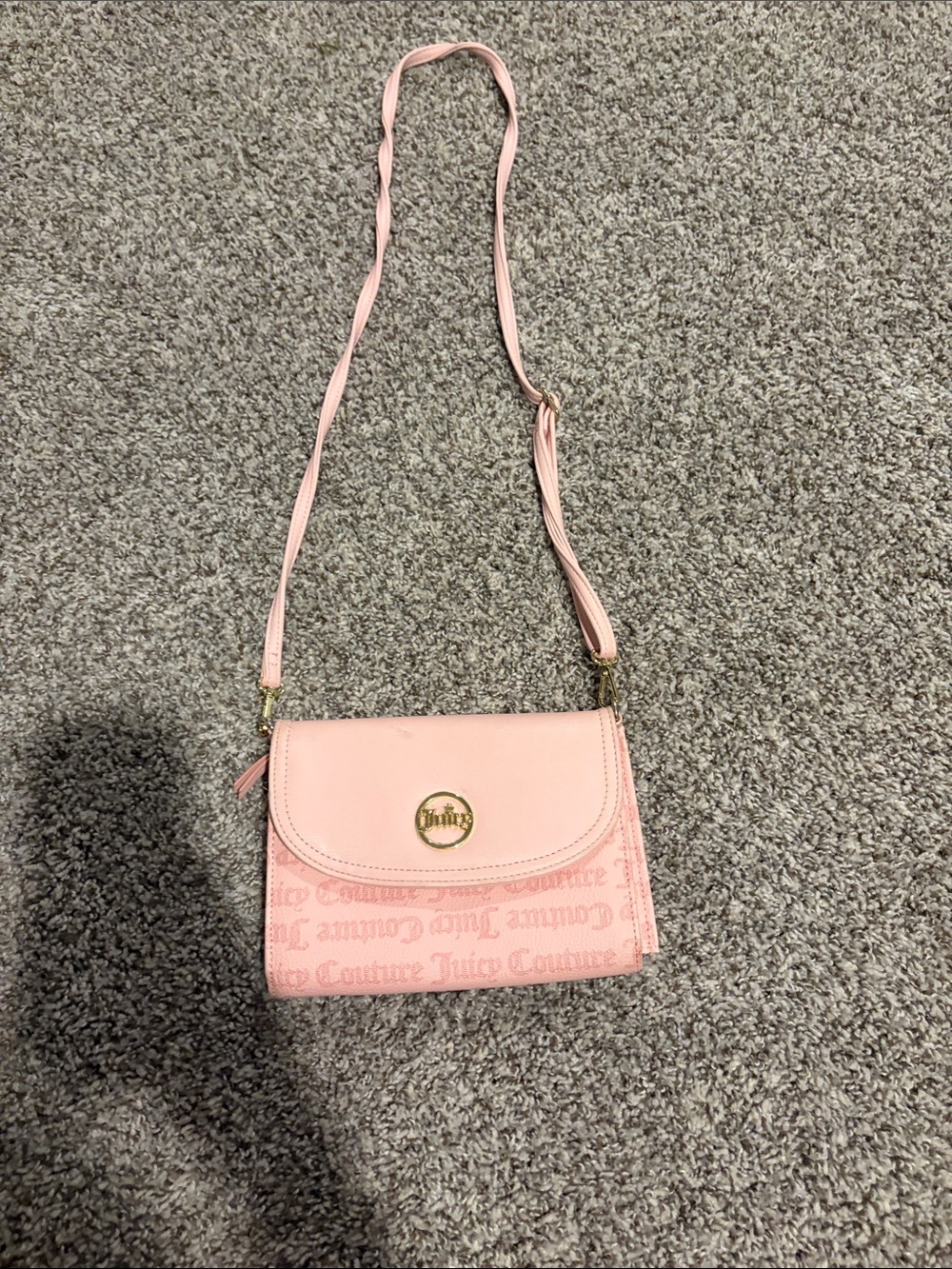 Juicy Couture Light Pink Crossbody with Gold-Tone Emblem